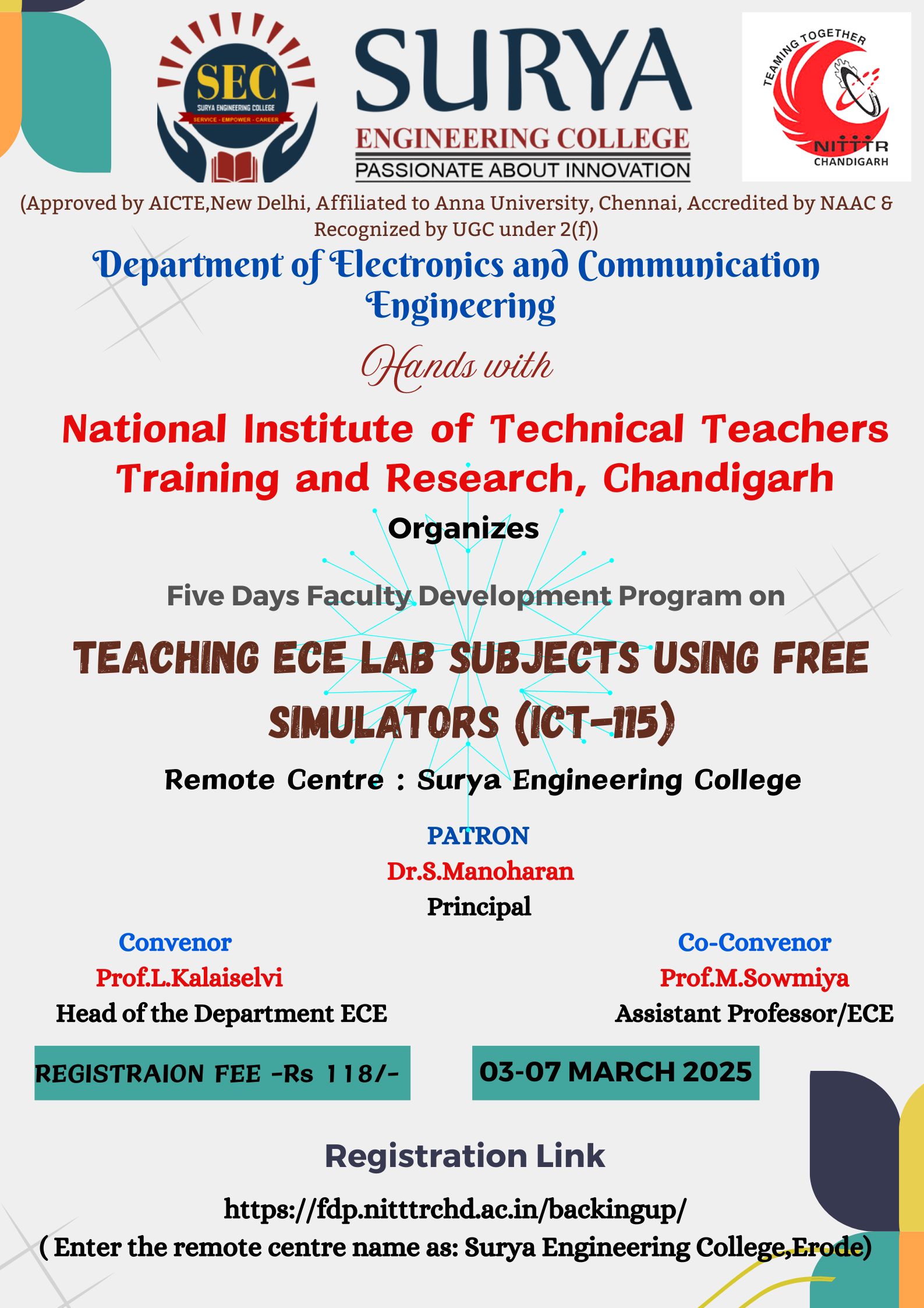Five Days FDP on Teaching ECE Lab Subjects with Free Simulators 2025